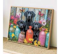 Pintura de Diamante Adultos Animal, 5D Perro Diamond Painting Kit Completo, Manualidades Adultos DIY Cristal, Pintura con Diamante Strass Redondos, Decoración Pared Casa Regalo 10x15 cm, z@1671