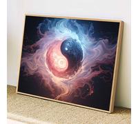 Pintura de Diamante Adultos Yin y Yang, 5D Abstracto Diamond Painting Kit Completo, Manualidades Adultos DIY Cristal, Pintura con Diamante Strass Redondos, Decoración Pared Casa Regalo 20x30 cm,z@2352