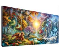 Pintura de Diamante Bosque 5D Adultos Kit Completo Grande 30x60cm, Diamond Painting Animal Full Drill Pincelada de Diamantes, Mosaico Bordado Punto de Cruz Cristal Strass, Decoración Hogar DIY C6-784