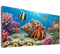 Pintura de Diamante Caparazón 5D Adultos Kit Completo Grande 70x140cm, Diamond Painting Fish Full Drill Pincelada de Diamantes, Mosaico Bordado Punto de Cruz Cristal Strass Decoración Hogar DIY C6-342