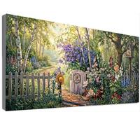 Pintura de Diamante Jardín 5D Adultos Kit Completo Grande 90x180cm, Diamond Painting Paisaje Full Drill Pincelada de Diamantes, Mosaico Bordado Punto de Cruz Cristal Strass Decoración Hogar DIY C6-782