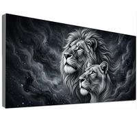 Pintura de Diamante León 5D Adultos Kit Completo Grande 90x180cm, Diamond Painting Animal Full Drill Pincelada de Diamantes, Mosaico Bordado Punto de Cruz Cristal Strass, Decoración Hogar DIY C6-354