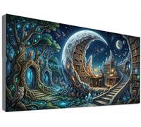 Pintura de Diamante Libros 5D Adultos Kit Completo Grande 90x180cm, Diamond Painting Magia Full Drill Pincelada de Diamantes, Mosaico Bordado Punto de Cruz Cristal Strass, Decoración Hogar DIY C6-774
