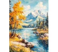 Pintura de Diamante Paisaje Diamond Painting Adultos Río Pintura de Diamante Kits, 5D DIY Diamond Art Kit, Dibujos con Diamantes Punto de Cruz Manualidades para Decoración Hogar 70x90cm, Model 184
