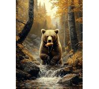 Pintura de Diamante Panda Diamond Painting Adultos Río Pintura de Diamante Kits, 5D Diamond Art Kit, Dibujos con Diamantes Punto de Cruz Manualidades Adultos para Decoración Hogar 70x90cm, Model 188