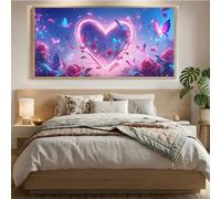 Pintura de Diamantes 5D Kit Completo, Amar Diamond Painting Adultos Principiantes, Paisaje Cuadros de Diamantes para Hacer, Manualidades para Adultos, Decoración de Pared Hogar,Regalo, 50x100cm Mq-8