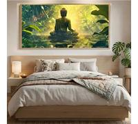 Pintura de Diamantes 5D Kit Completo, Bosque Diamond Painting Adultos Principiantes, Buda Cuadros de Diamantes para Hacer, Manualidades para Adultos, Decoración de Pared Hogar,Regalo, 40x80cm Mq-841