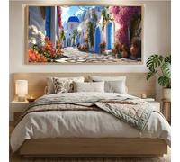 Pintura de Diamantes 5D Kit Completo,Paisaje Diamond Painting Adultos Principiantes,Santorini Cuadros de Diamantes para Hacer,Manualidades para Adultos,Decor de Pared Hogar,Regalo,100x200cm Mq-493