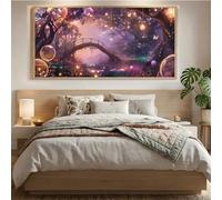 Pintura de Diamantes 5D Kit Completo, Paisaje Diamond Painting Adultos Principiantes, Sueño Cuadros de Diamantes para Hacer, Manualidades para Adultos, Decor de Pared Hogar,Regalo, 50x100cm Mq-478