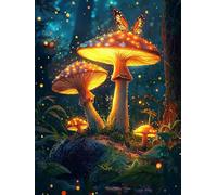 Pintura de Diamantes DIY Hongo,Diamond Painting Adultos con Accesorios de Cristal Pintura de Diamantes,Principiantes Pinturas por Números de Mariposa,para Decoración Pared del Hogar 30x40cm A62S-966