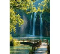 Pintura de Diamantes DIY Muelle,Diamond Painting Adultos con Accesorios de Cristal Pintura de Diamantes,Principiantes Pinturas por Números de Cascada,para Decoración Pared del Hogar 30x40cm A62S-893