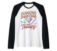 Pintura de Diamantes es mi Terapia Creativa artesanía alegría diversión Camiseta Manga Raglan