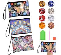 Pintura De Diamantes Niños, Regalo De Niñas 6 7 8 9 10 Años, Kit De Manualidades Niños De 6 Años Y Más, 3 Piezas Diamante Niños 6-10 Años Pequeña Bolsa De Cosméticos Pintura De Diamantes Niños Adultos