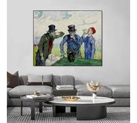 Pintura de figura famosa de Van Gogh, impresiones sobre lienzo, pintura al óleo de Los bebedores según Daumier, decoración de pared para comedor, 30 x 50 cm, sin marco