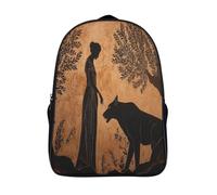 Pintura de figuras griegas The Story of The León And The Lobo,mochilas De Viaje Impresas En 3D, Ligero Y Transpirable Bolsa De Escuela Escolar Para Niños 16 inch