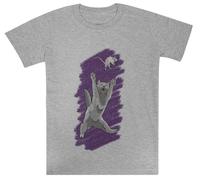 Pintura De Gato contra Ratón Kids Grey tee Camiseta De Manga Corta para Niños Kids Grey tee Children Short Sleeve T-Shirt