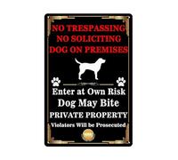 Pintura De Hojalata Placa ¡Cuidado Con La Valla Para Perros! Prohibido El Paso A Perros. Cartel De Chapa Vintage Decoración Pared Muestra Placa Metal Cartel Para Taller, Cocina, Garaje 20x30cm