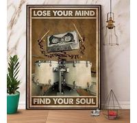 Pintura De Hojalata Placa Vintage Pared Muestra Placa Retro Cartel De Chapa para Pub Pared De Salón Cocina 20X30Cm Cassette Pierde La Cabeza Encuentra Tu Alma