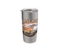 Pintura de la cueva de Lascaux Arte prehistórico Caballos Arte parietal Vaso térmico de acero inoxidable de doble pared