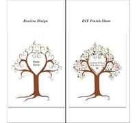 Pintura de la lona del árbol de la huella dactilar de la boda de DIY, decoración del partido del libro de visitas for la boda(Color07,60x80cm)