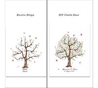 Pintura de la lona del árbol de la huella dactilar de la boda de DIY, decoración del partido del libro de visitas for la boda(Color08,35x50cm)