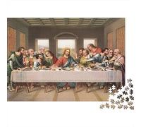 Pintura de la Última Cena 1000 Piezas Cartón Resistente Rompecabezas Premium Pareja Socios Descompresión Desafío Decoración De Paredes Paquete De Valor 52x38cm/1000pcs