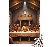 Pintura de la Última Cena 1000 Piezas Stock De Cartas Premium Rompecabezas De Bricolaje Coleccionistas Entrenamiento Cerebral Decoración De Paredes 70x50cm/1000pcs