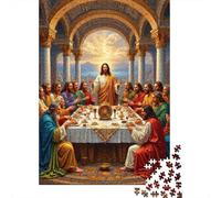 Pintura de la Última Cena Puzzle de Papel Reciclado: Jesús en la Última Cena para Adultos de 14 a 99 Años Desafío de Juego Educativo 70x50cm/1000 Piezas