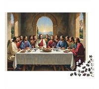 Pintura de la Última Cena Rompecabezas 1000 Piezas Cartón Resistente para Adultos Y Niños 12+, Antiestrés, Decoración De Pared, Regalo De Relax Máximo para Familia 70x50cm/1000pcs