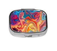 Pintura de mármol colorida, pastillero Meta con 2 compartimentos, organizador portátil