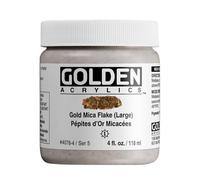 Pintura de oro 0004078-4 4Oz Heavy Body Iridescent acr-lico del color - Gold Mica Flakes - Large