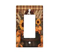 Pintura de otoño Springer Spaniel Dog Switch Cover Placa de pared 1 Gang Single Rocker, placa frontal eléctrica de otoño a cuadros para decoración de dormitorio y baño, placa de interruptor de tamaño