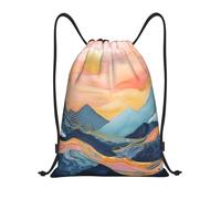 Pintura De Paisaje Abstracto Mujer Hombre Mochila De Cuerdas Con Cordón Mochila Con Cordón Ajustable Bolsa De Gimnasio Para Baloncesto Yoga Voleibol