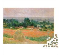 Pintura de Paisaje Rural Rompecabezas 1000 Piezas, Paisaje Rural con Campo de heno, Estético y Desafiante, Regalo para Mujeres y Hombres, Adultos y Niños