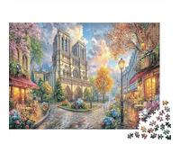 Pintura de Paisaje Urbano Rompecabezas DIY 1000 Piezas para Adultos Y Adolescentes,Notre Dame París Decoración Mural, Rompecabezas Vacaciones Indoor, Juego EduGatoivo 52x38cm/1000pcs