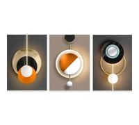 Pintura de Pared,Pósteres y Láminas de Arte Mural de Lujo Con Geometría Abstracta Dorada Moderna Pintura Sobre Lienzo Sala de Estar Dormitorio Decoración del Hogar-40*60cm-3pcs (impresión sin marco)