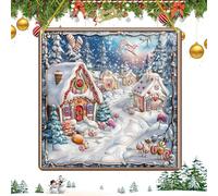 Pintura de piedras preciosas de Navidad, pintura de piedras preciosas corona de Navidad - Pintura de gema de panel acrílico - Kits de pintura de diamantes de imitación, pintura decorativa, Arte de