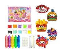 Pintura de puntos para niños, suministros educativos para manualidades - juegos de manualidades para niños para hacer colgantes, para jugar, educación, hogar, escuela, principiantes, niñas