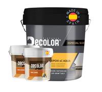 Pintura de Resina Epoxi Monocomponente para Suelos GRIS AMARILLENTO, RAL 7034. 4 Ltr. + 2 Imprimación Decokril Rapid 750 ML