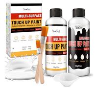 Pintura de Retoque Blanca 200ml- Pluma de Pintura Multisuperficie Mate y Brillante Mejorada, Repara Arañazos y Manchas en Paredes, Puertas, Armarios, Bañeras, Azulejos, Madera, Mobiliario y Porcelana