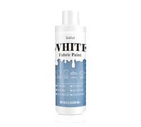Pintura de tela blanca, 250 ml, pintura permanente para ropa, pintura textil Fabricoat no tóxica, tinte medio, suave, rico para manualidades, camisetas, zapatos, jeans, lona, bolsas