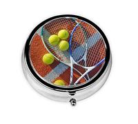 Pintura de tenis deportivo, pastillero, pastillero cuadrado para bolsillo o monedero, pastillero pequeño, organizador de pastillas de viaje