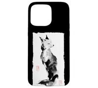 Pintura de tinta japonesa Sumi-e Zen Fox, arte minimalista Carcasa para iPhone 15 Pro Max