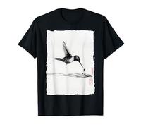 Pintura de tinta Sumi-e japonesa Zen Hummingbird Vintage Camiseta