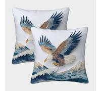 Pintura de un águila en Rollo de Papel Cuadrada Funda De Cojín De Sofá 2 Paquetes con Patrón Adecuada para Cama,hogar,automóvil,Interior Y Exterior 50x50cm