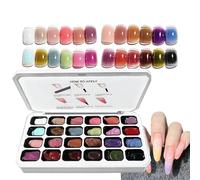 Pintura de Uñas en Gel | Paleta de Veinticuatro Colores para Manicura Francesa,Paleta de Gel para Pintar,Para Principiantes Mujeres Niñas Hogar Salón Viaje Spa Estudio