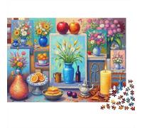 Pintura de Vida Muerta Rompecabezas Imposible,desafío for Adults Interesante Juego Educativo 1000 Piezas Obra De Arte De Juego De para Adultos, Regalos A Partir De 14 Años 52x38cm/1000pcs