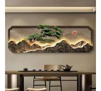 Pintura Decorativa 3D, Esculturas De Pared Creativas Con Luz LED, Pintura Colgante, Arte Mural Decoración De Arte, Para La Entrada De La Sala De Estar(Brown 2,50 * 150cm/23.6 * 59in)