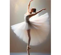 Pintura Diamante, 5D Bailarina ballet Diamond Painting Kit Completo, DIY Diamond Art Cuadro Diamantes, Rhinestones Bordado Punto de Cruz Kit Puzzle Diamante para Decoración Hogar 40x60cm HO-841