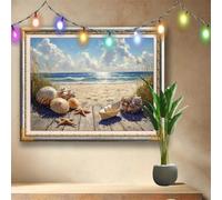 Pintura Diamante 5D DIY Estrella de Mar,Kit Completo Diamond Painting Playa,Bordado Cuadros de Diamantes Kit para Decorativo el Hogar, Dibujos con Diamantes Regalo para Adultos (160x120cm) 58F-1960